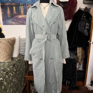 London Fog Vintage Pastel Mint Pistachio Trench Coat Women's 6